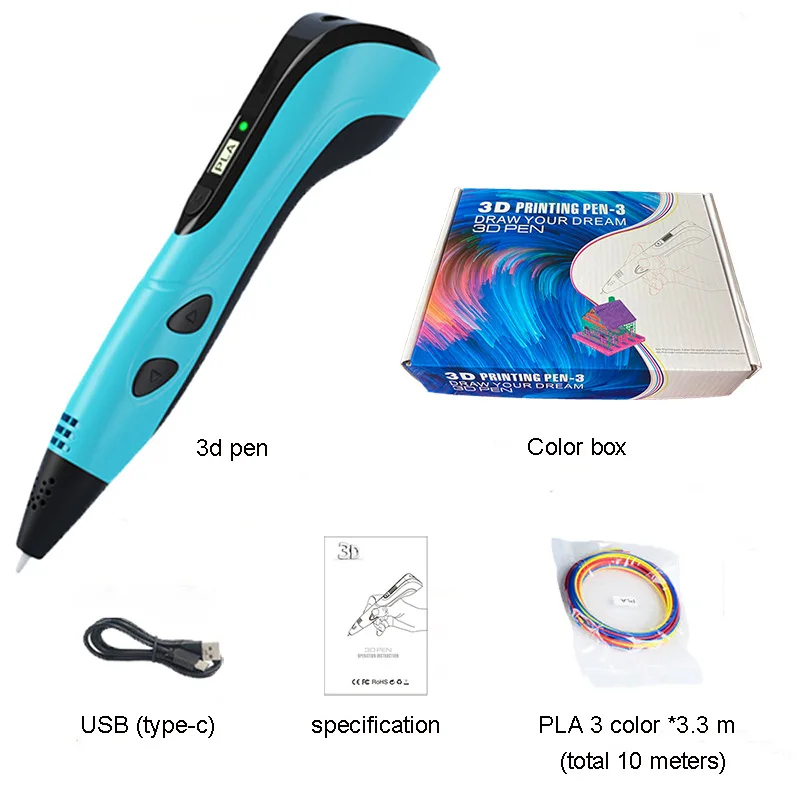 3d Pen Diy 3D drawing pen for kids Plastic ABS/PLA Filament Creative Toy Gift 3d Printing Pen