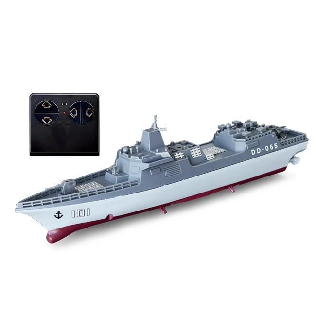 Children 2.4g remote control warship toys 1:890 plastic model 4 channel destroyer toy rc mini boat