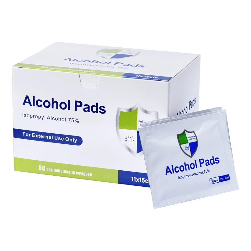 50pcs wet wipes Individually-Wrapped Cotton Swabs Non woven Alcohol Wipes Isopropyl Alcohol Prep Pads