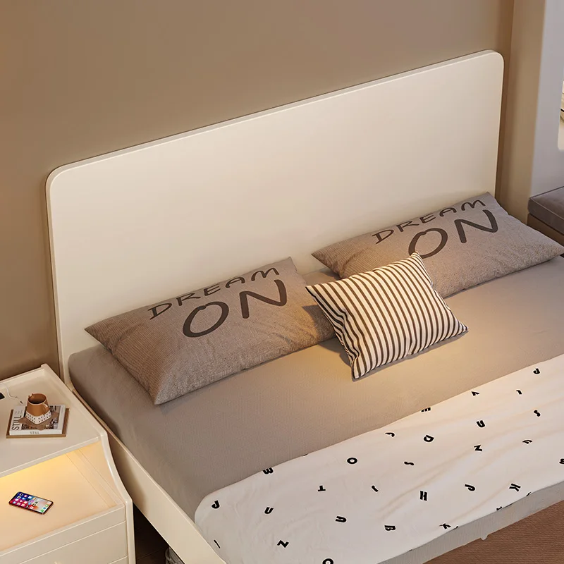 Modern Scandinavian Solid Wooden Double Bed with 3 Drawer Storage for Home and Hotel Family Bedroom Master Bedroom Bed