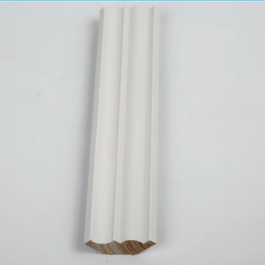 Factory price white gesso coated wood crown molding for house decoration