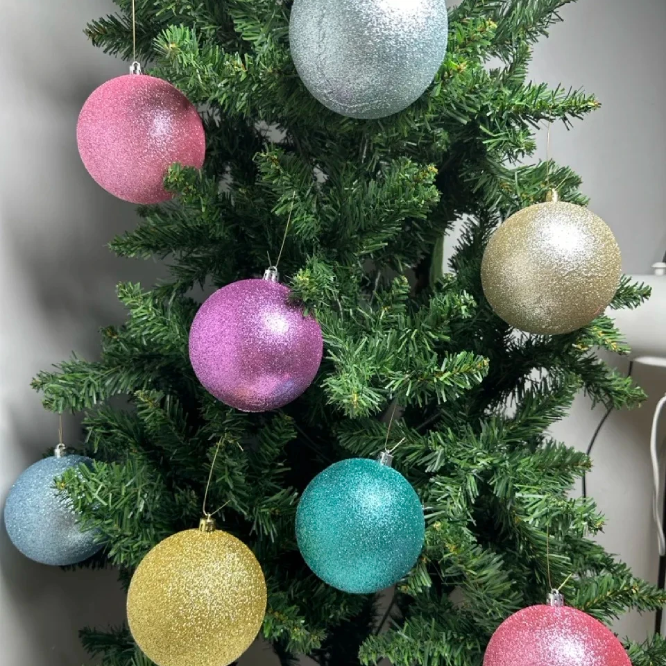 BESTWISH GIFT Hot 8PCS multi-colored Christmas ball set 8CM Christmas decoration