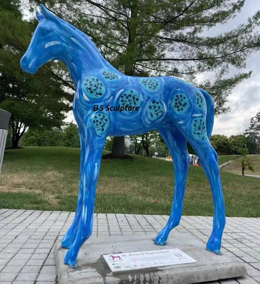 European Style Resin Horse Statue Life Size Animal Garden Sculpture