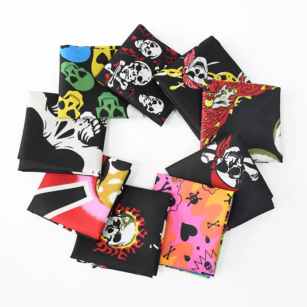 Hip Hop Polyester New Design Printing Black Multifunctional Skull Bandanas
