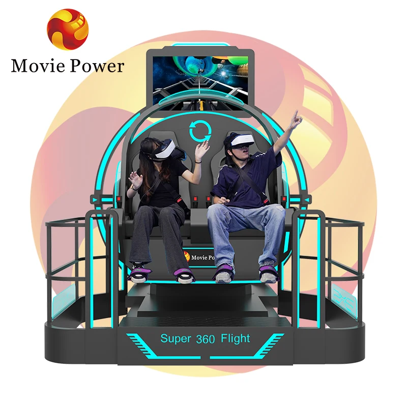 vr rollercoaster ride 360 vr game console attraction 2 seats 4d 8d 9d flight simulator vr game machine with shooting
