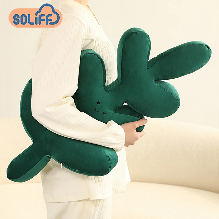 Мягкая подушка Plushie в форме тропического растения листья зеленые плюшевые подушки Monstera для декора