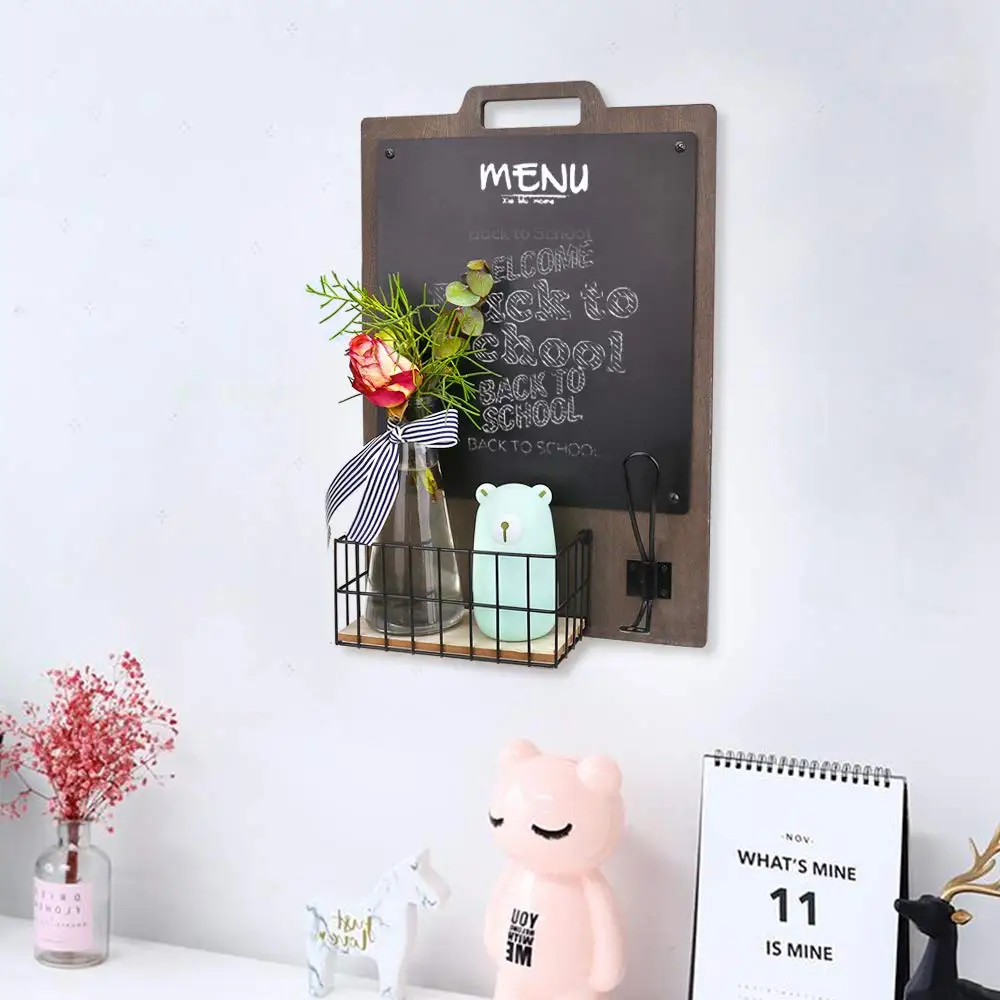 
Rustic Chalkboard with Key Mail Organize Wall decorative wooden chalkboard blackboard 