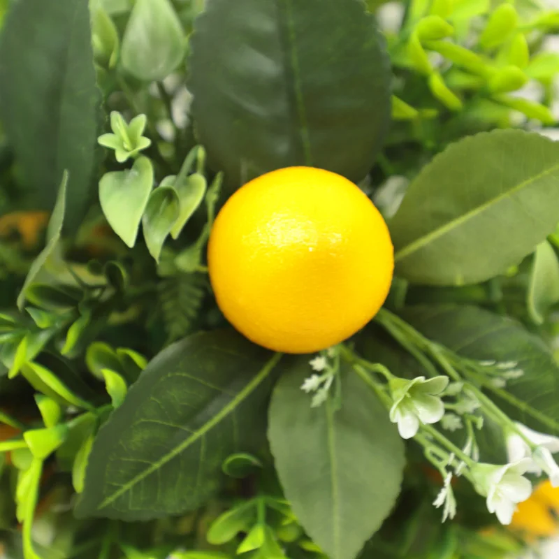 New Design Plastic Artificial Potted Globular Lemon Tree With Fruit Wholesale Artificial Plant For Indoor Decoration