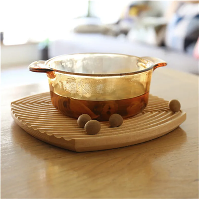 Factory customization wok stand wood bowl hugger placemats wood coaster casserole mat wooden insulation pad