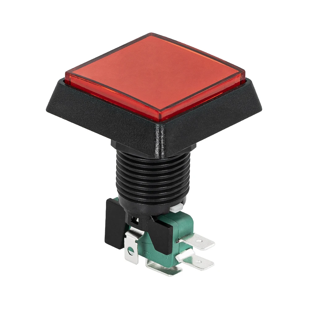 PBS-39 Big Square Push Button Switch Large Gaming Arcade 12V LED Light Push Button Switch Colorful Start Button Switch 15AMP