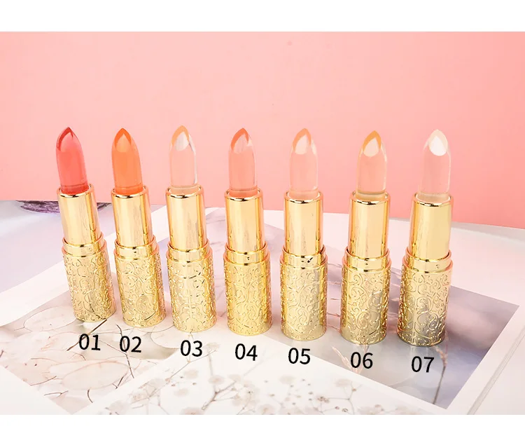 
Perfect vegan natural clear lip blam crystal color changing lipstick private label 