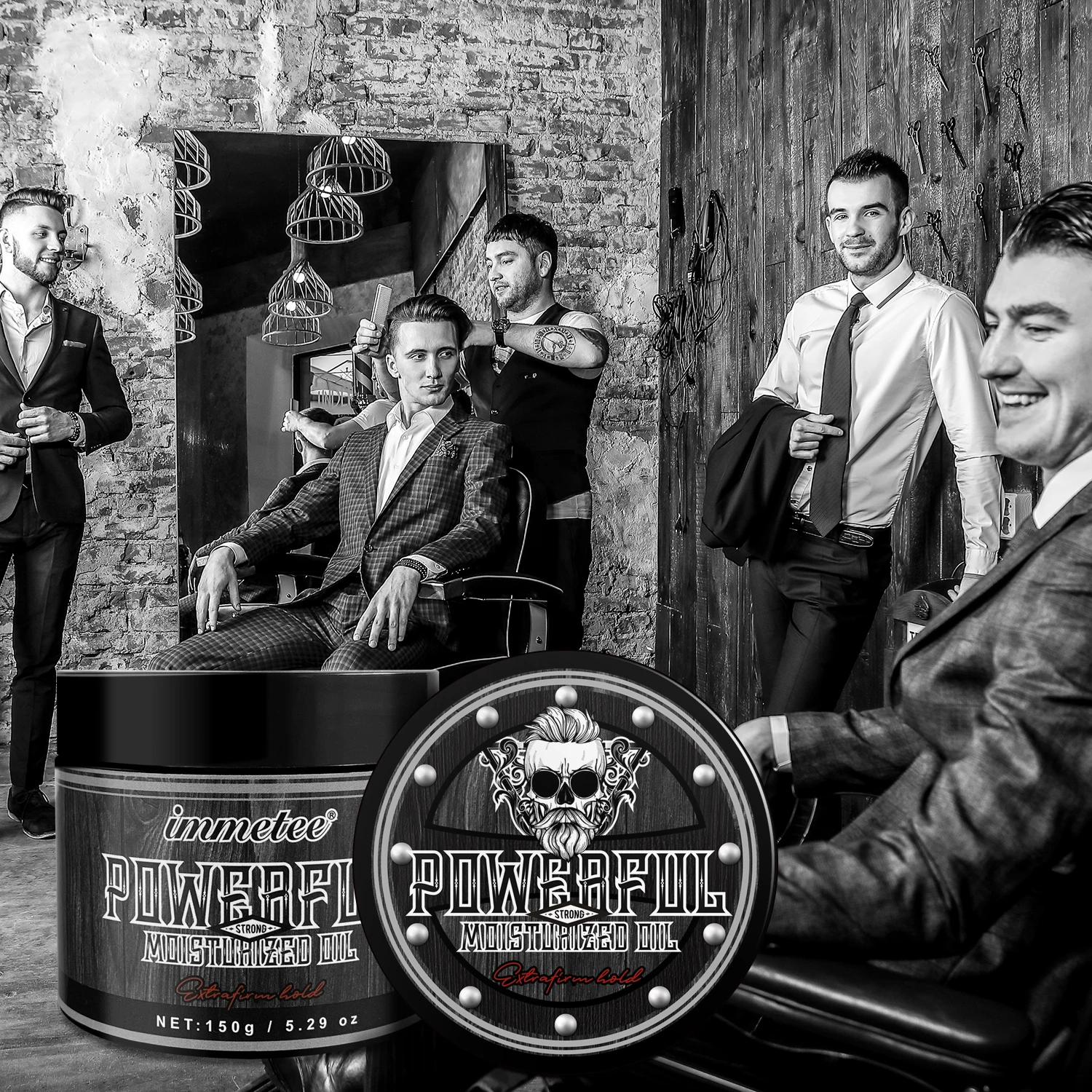 IMMETEE Hair Gel Lasting Styling Fashion Design Organic Pomade Strong Hold Hair Wax For Men