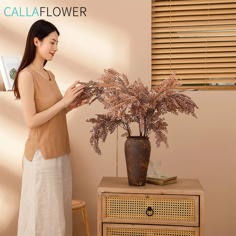 MW82105 Factory Direct Sale Artificial Dry Two Fork Fog Branch Artificial Plastic Plant 90 Soft Rubber Material For Party Deco