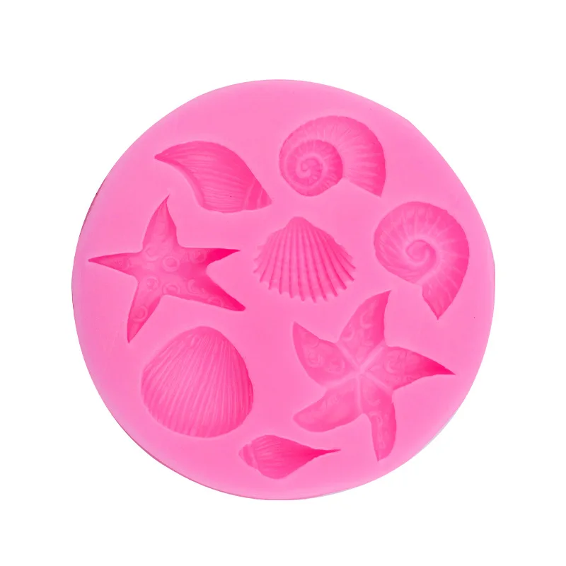 Homesun 8pcs nice ocean conch starfish seashell shape silicone DIY mold