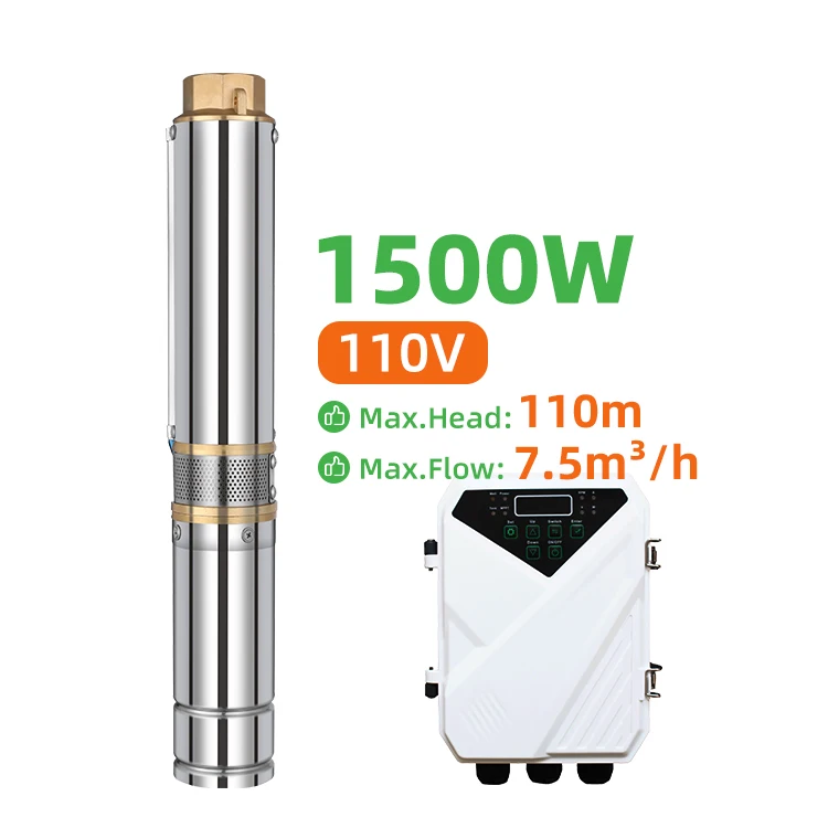 
2HP 1500 Вт 4 дюйма 110 В DC солнечные водяные насосы высокого давления плоский водяной насос водяные насосы погружной насос 