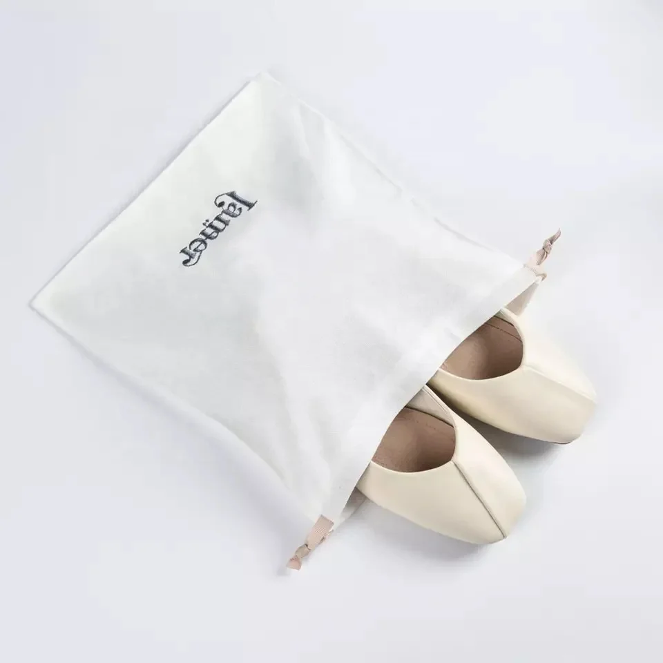 Factory Price Custom Recyclable Canvas Cotton Shoe Bags Cloth Drawstring Dust Bag