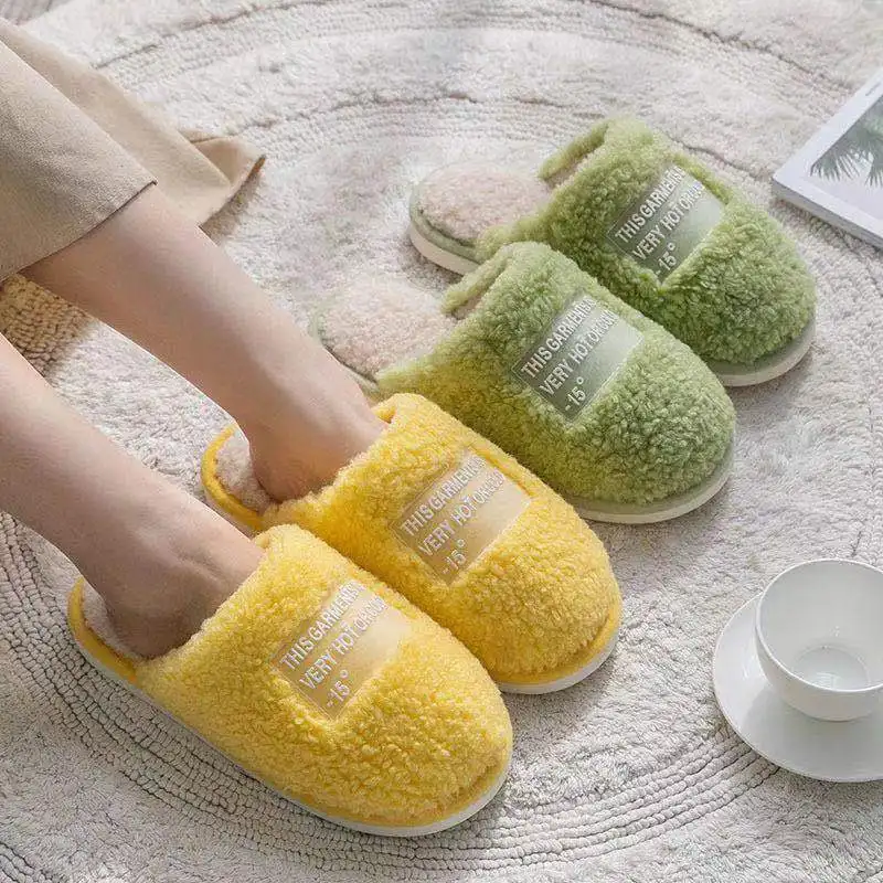 CIXI AIDA FACTORY customized Wholesale terry furry fur slippers