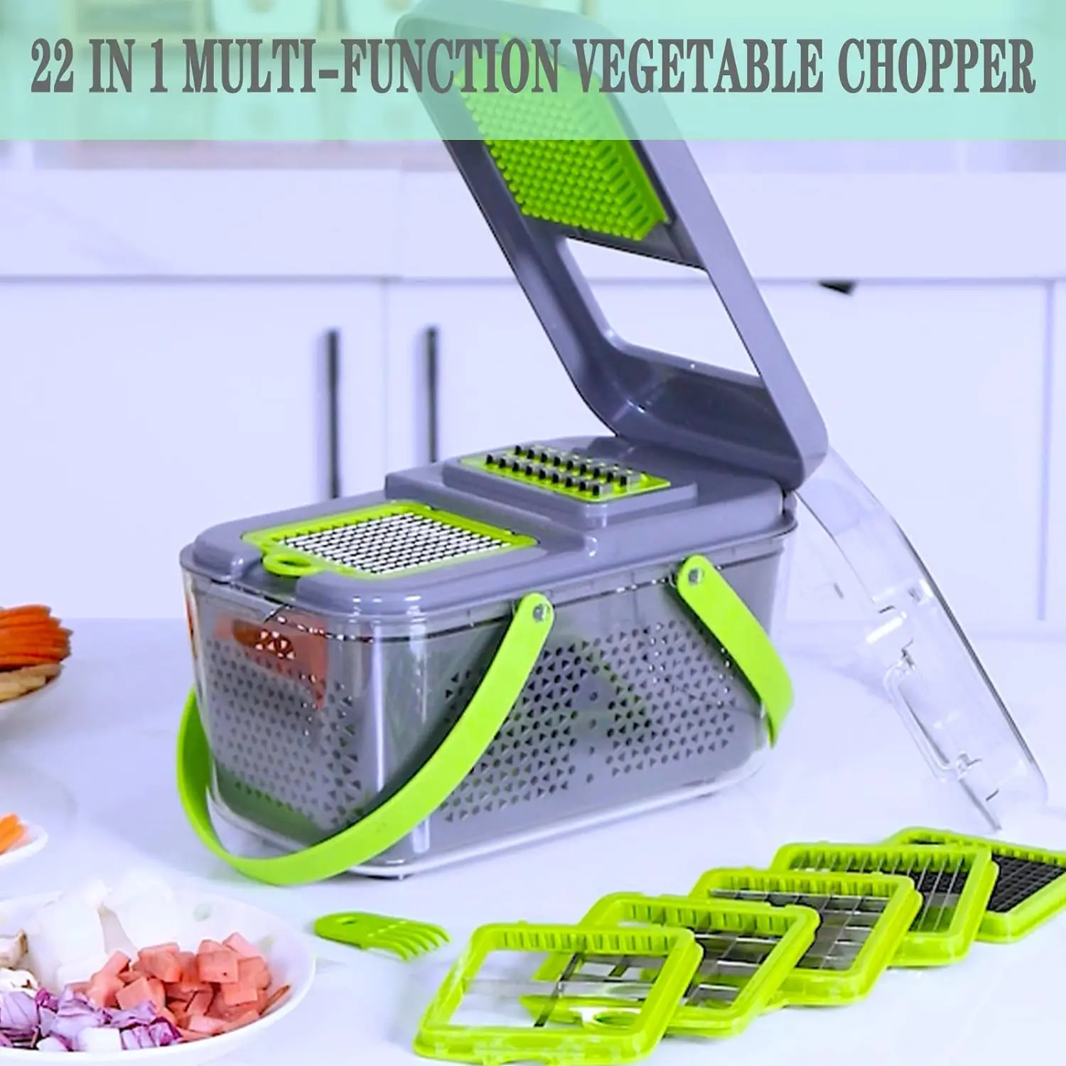 wholesale fruit & vegetable processing machines ABS Design Vegetable Cutter 22in1 vegetable chopper