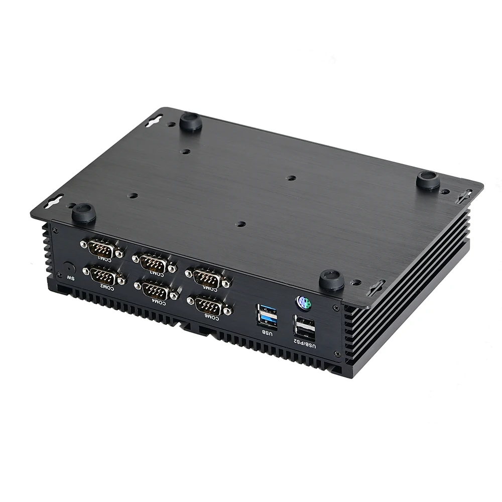 Промышленный ПК без вентилятора 6 * RS232 RS485 2 Gigabit Ethernet DDR4 M.2 SSD PS/2 HD 4G SIM мини промышленного класса