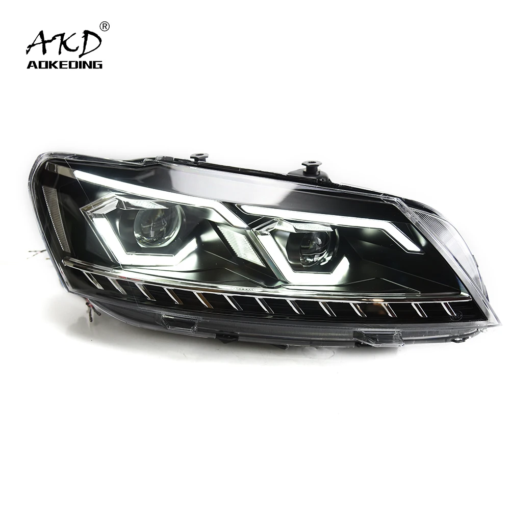 AKD автомобильный Стайлинг для VW Passat B7 2012-2015 светодиодные фары DRL Противотуманные указатели поворота ближнего света дальний свет проекционный