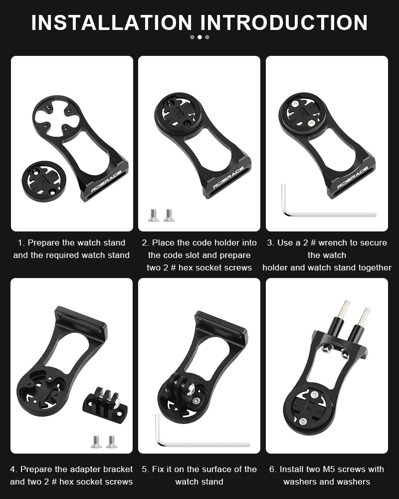 RIDERACE Bicycle Holder Bike Headlight Mount Computer Bracket For Garmin Bryton GPS GoPro Sport Cam Flashlight Holder Heart Rate