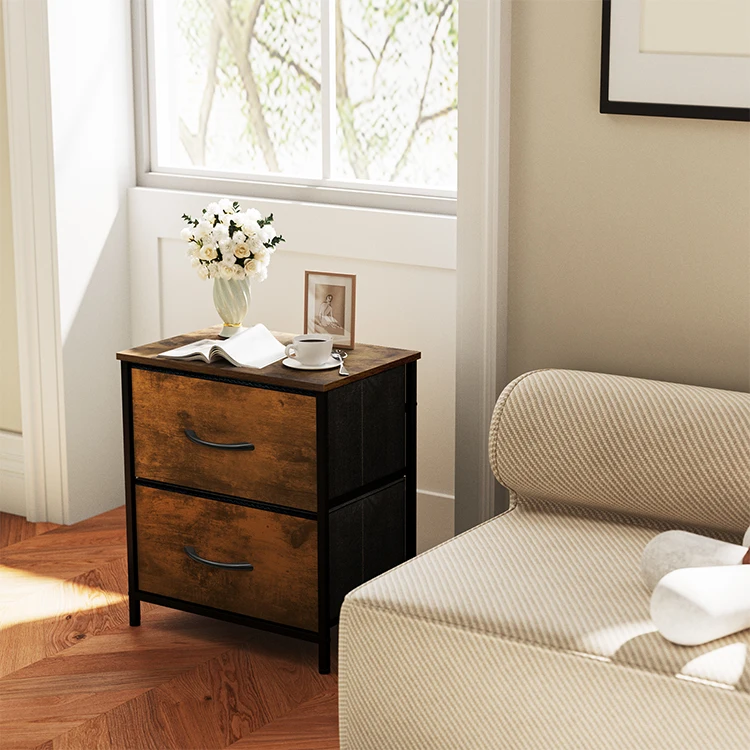Factory Price Bedbeside Drawer Bedroom White Wood Modern Nightstands