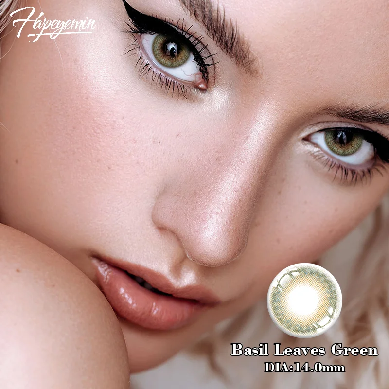 Hapeyemin  contact lenses 1 year new arrival natural eye effect Green Contact Lens private label contact lens