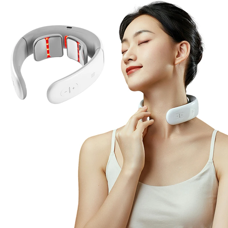 Intelligent shiatsu smart relaxing electric device relief neck pain pulse stimulator neck kneading massager with heat