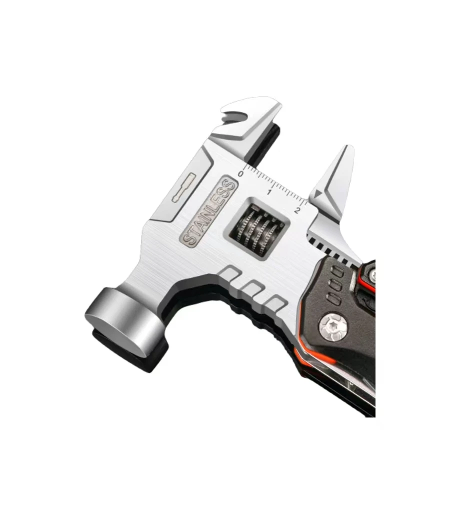 Outdoor Camping Survival Wrench Hammer Metal Stainless Steel Multi Function Folding Mace Pliers Tool  Customized Pouch