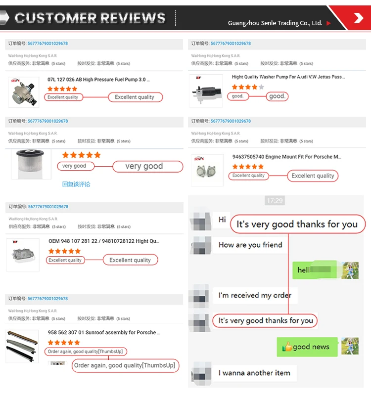 Factory price Car Spare Part Other Auto Parts Oem Manufacturer commonly used accessories & parts For Audi Porsche VW German cars