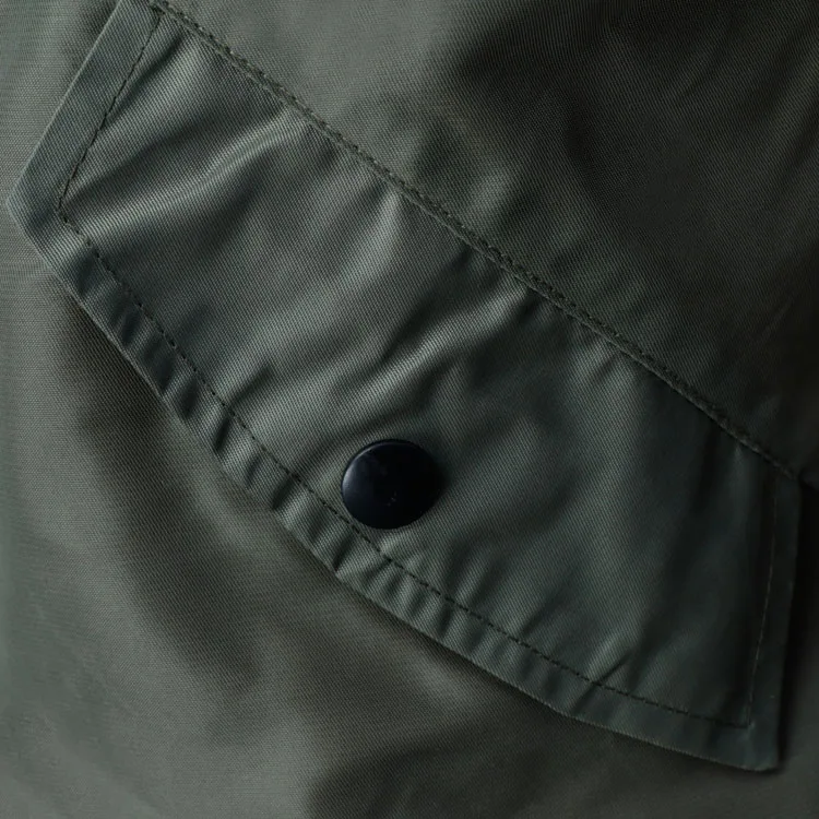 Retro Waterproof Motorcycle windbreaker slim fit embroidery logo green flight jacket bomber