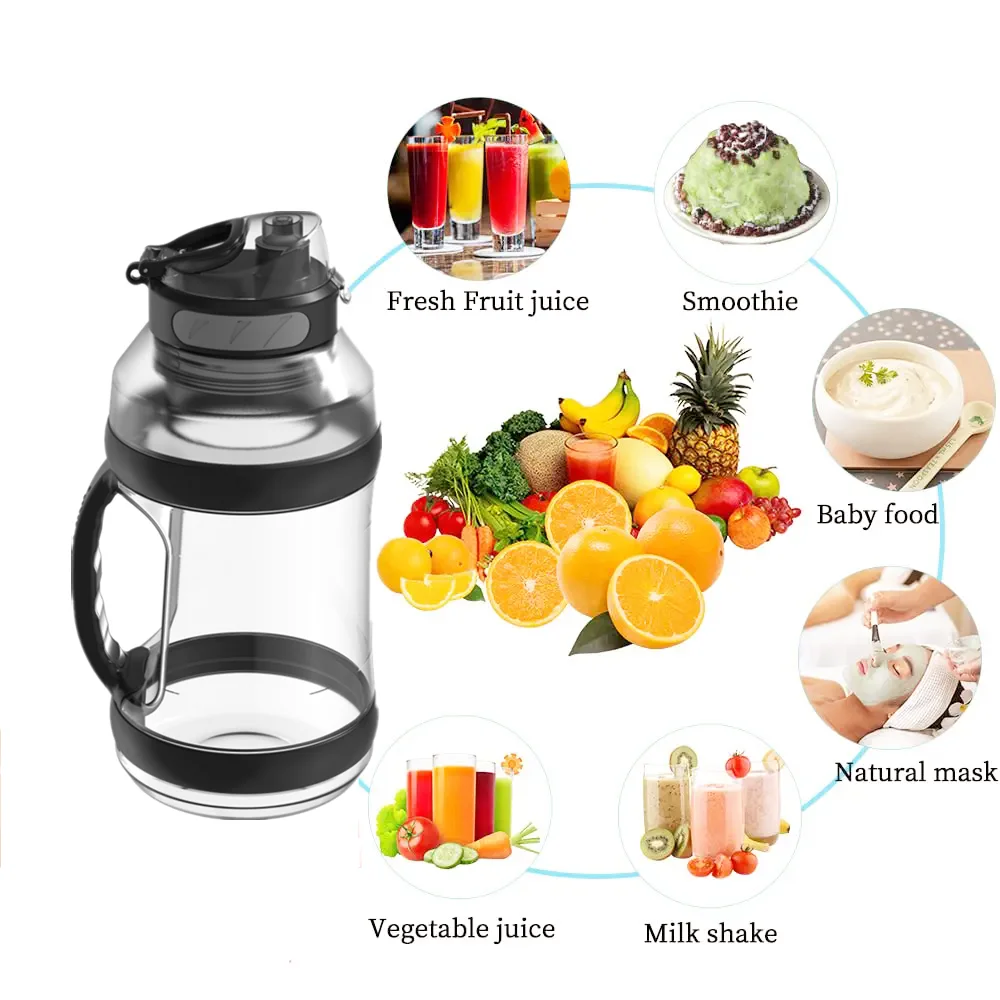 Best Selling 2L Large Capacity USB Electric Sports Fruit Blender Portable Juice Mini Blender Outdoor Protein Shaker Blender