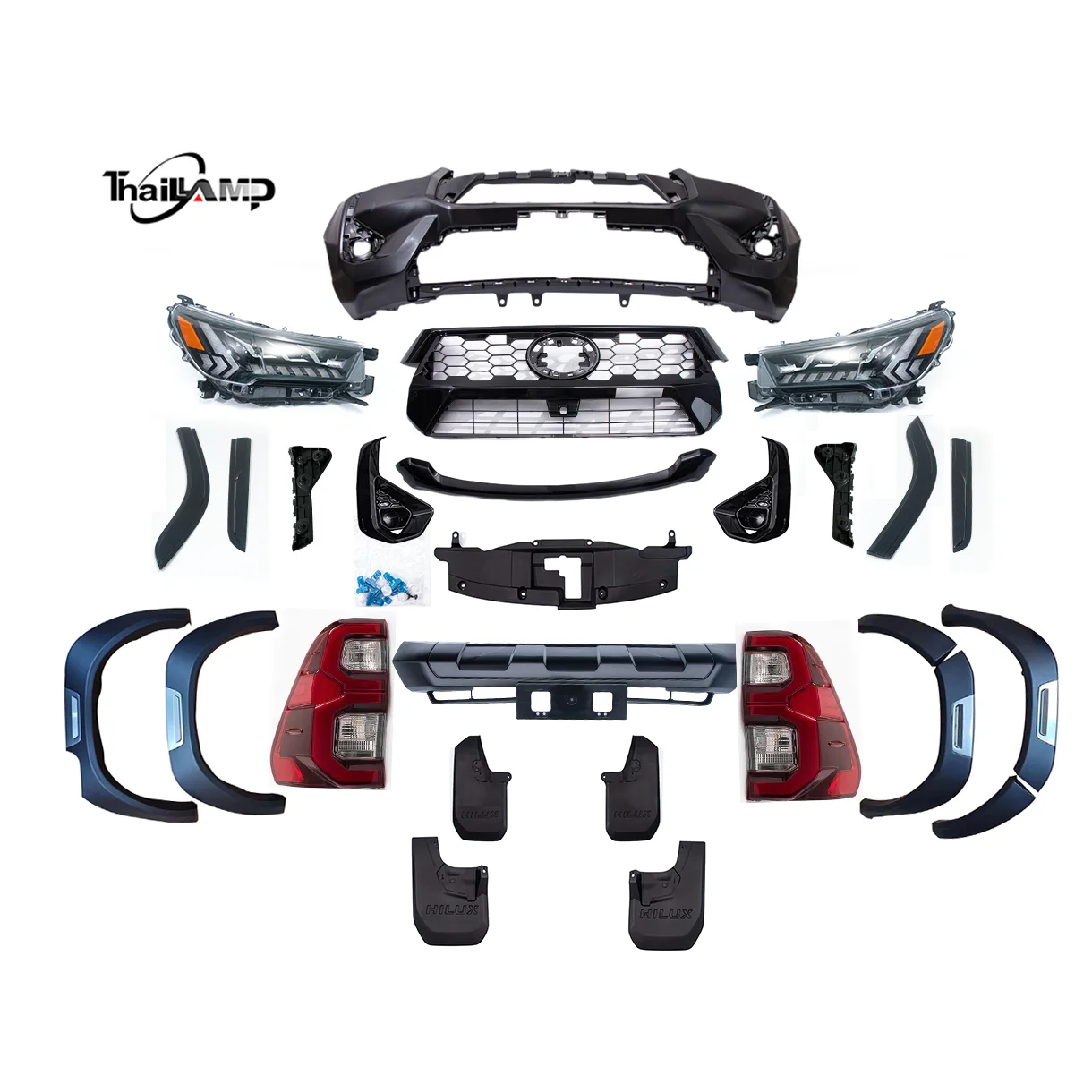 Car Accessories modified headlights original factory tail lights carbon fiber car bodykit for HILUX 2024 Z edition