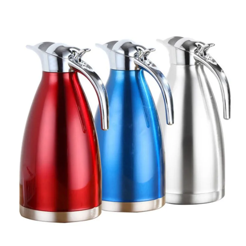High Quality 2L Stainless Steel Coffee Pot Insulated Thermal Tea Coffee Pot Double Wall Vacuum Hot Water Kettle