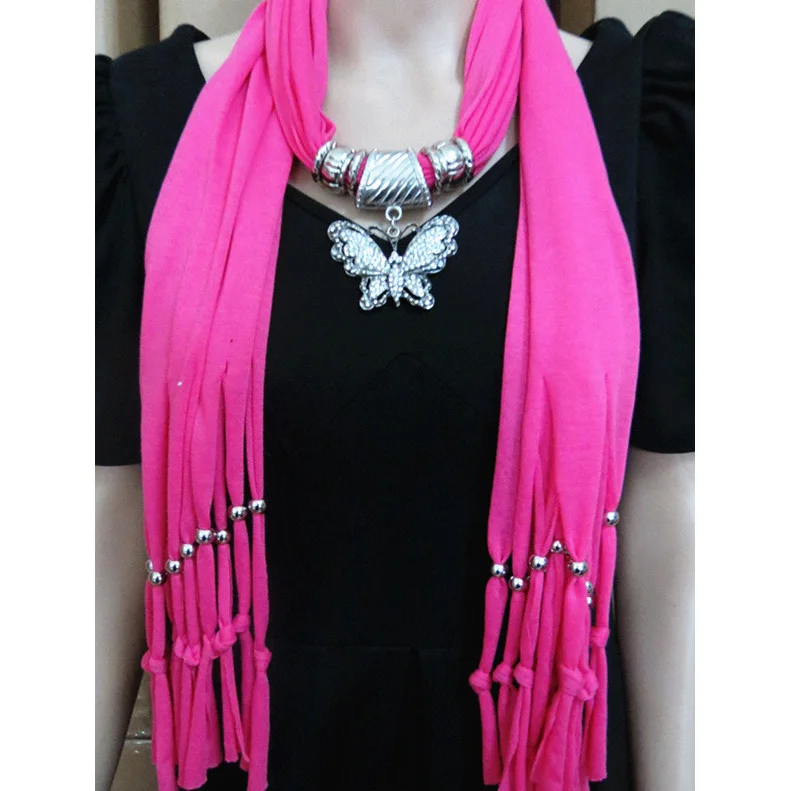 2015 New Design Pendant Scarf Jewelry Ladies Fashion Scarves