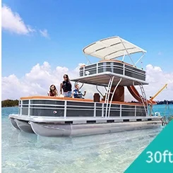 28ft 300HP Tritoon Pontoon Boat With Bathroom For Sale