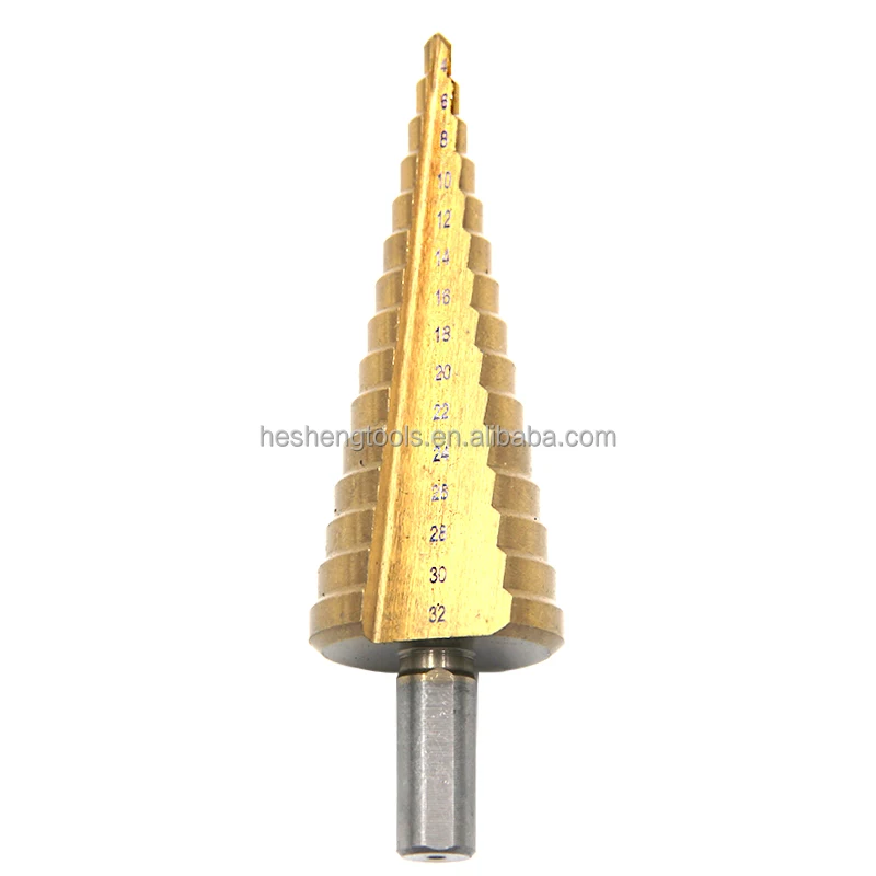 4-32mm HSS 4241 Steel Large Step Cone Titanium Coated Metal Drill Bit Cut Tool Set Hole Cutter