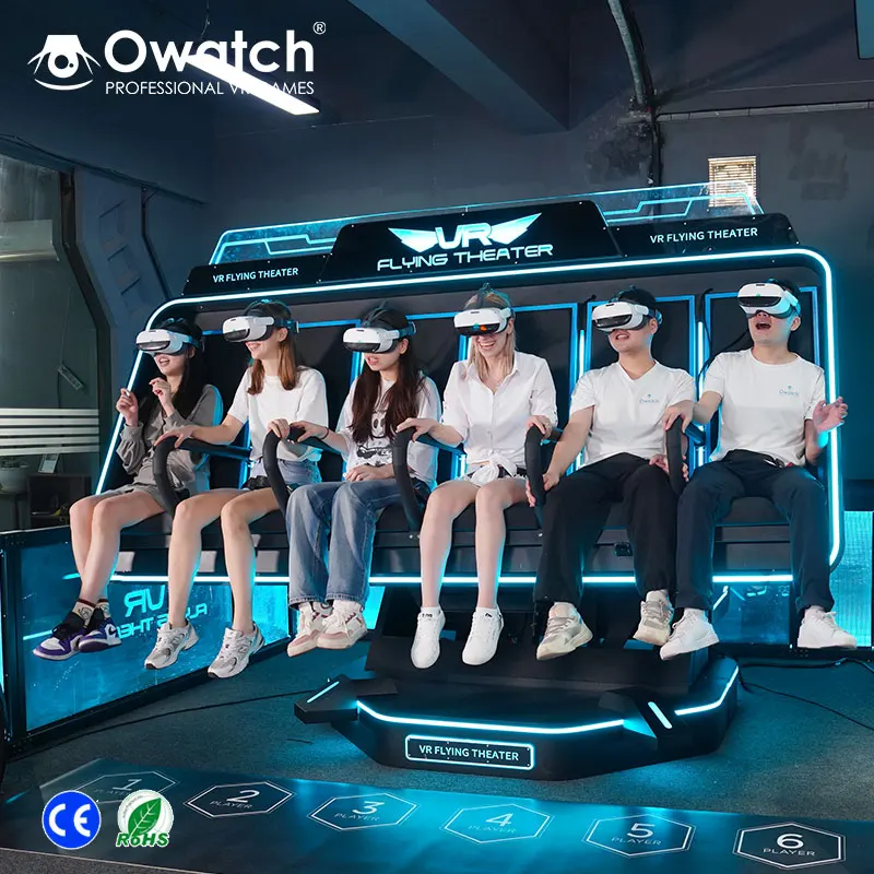 6 seats 360 degree rotating 9d vr cinema equipment virtual reality game machine 360 vr chair 9d vr simulator machine