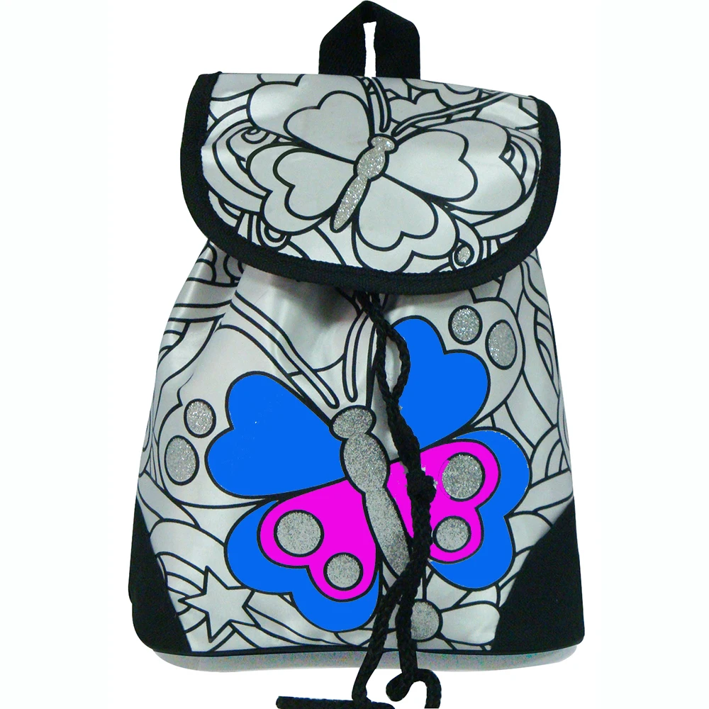 Cute Design Popular Selling DIY Color bag for kids Kid School Bag Backpack painting bag for children with 5 pen