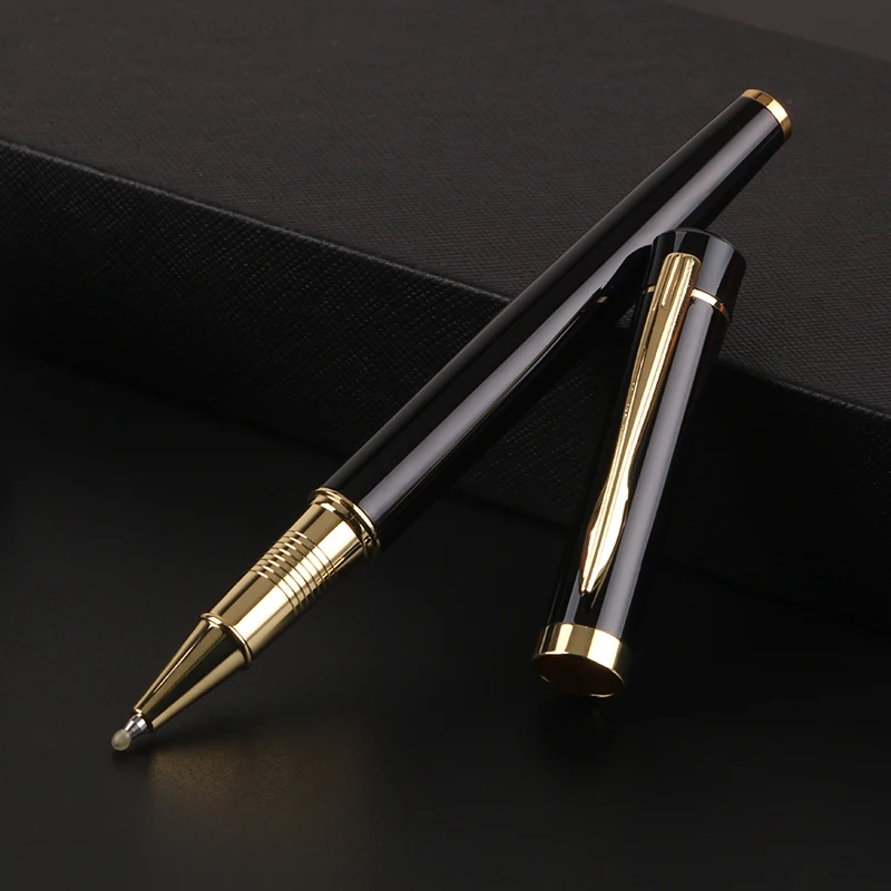 2024 Business Idea Business Promo Print Pen High Quality  Custom Logo Black Metal Luxury Roller Pen