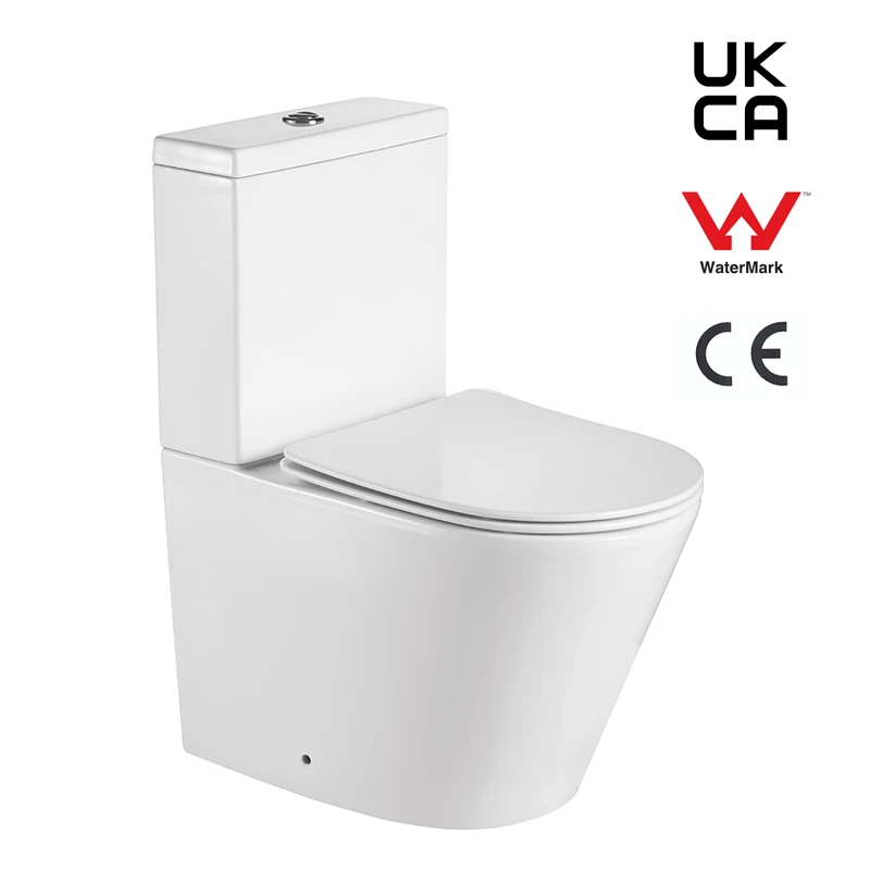 Chaozhou Ceramic Rimless Two Piece Toilet WC Bowl Set for Bathroom CE Watermark Toilet