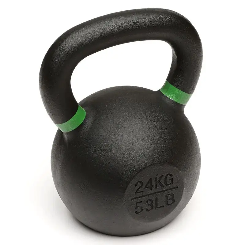 Factory fitness training powder competition coated cast Iron kettlebells cast Iron kettlebell set with color circle wide handle