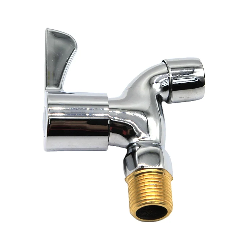 Grosna China Bathroom Basin Washing Machine Chrome Plated ABS Plastic Single Handle Zinc Wall Taps Cold Water Bibcock