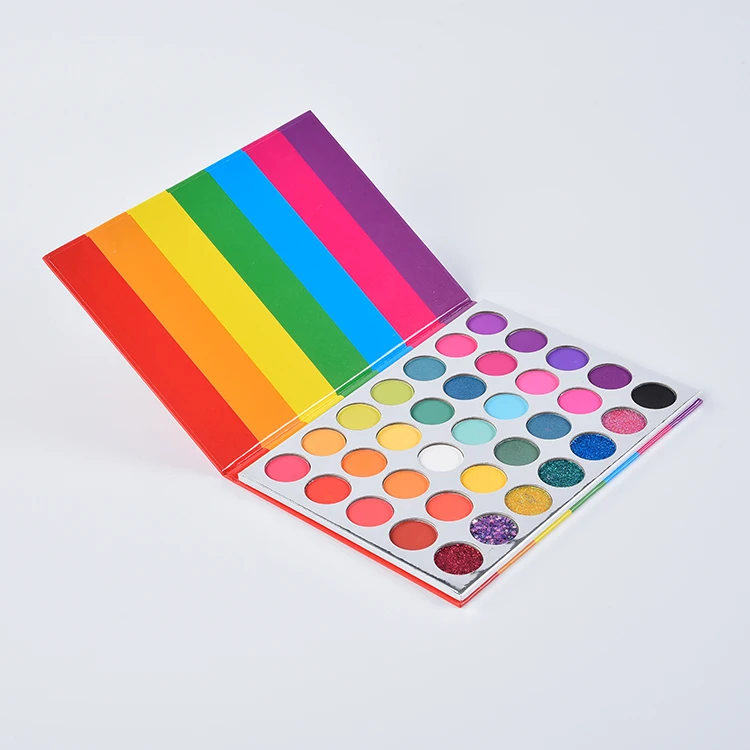 New 35 colors rainbow pigmented eye shadow eyeshadow palette private label for girls makeup