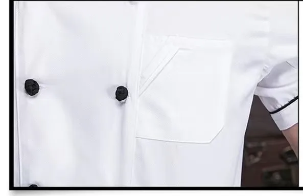 Custom logo chef work clothes cotton/polyster double breasted restaurant uniform