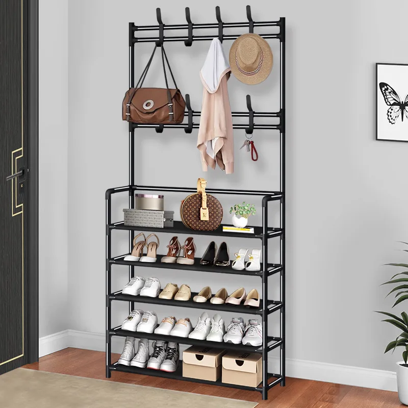 Best-selling metal hanging clothes hats shoe racks household multifunctional carbon steel pipe storage