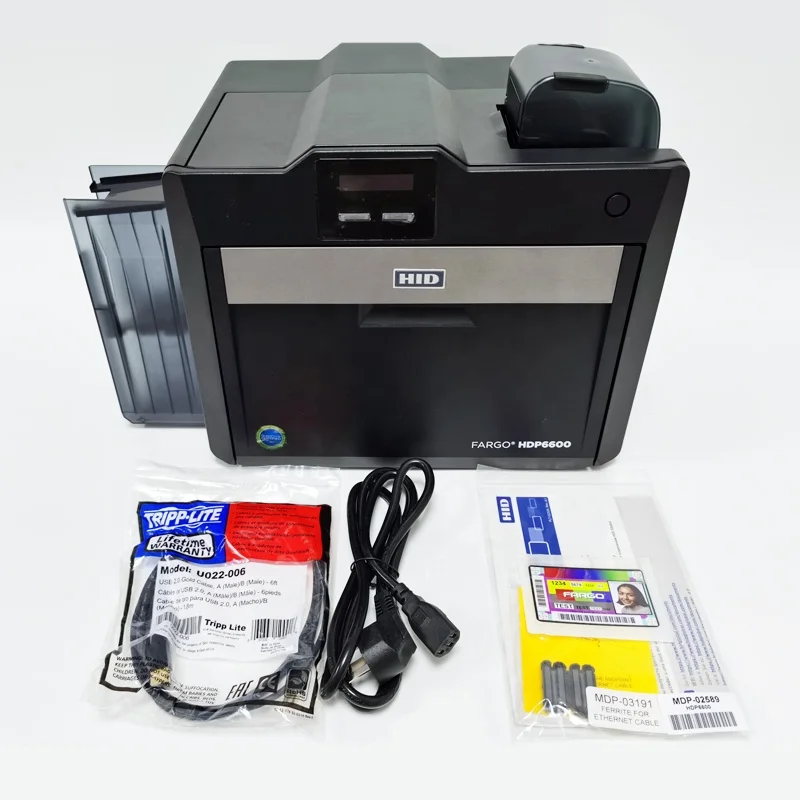 HDP 6600 polycarbonate printer 600 dpi access control Card Printer Encoding pvc magnetic ID card printer
