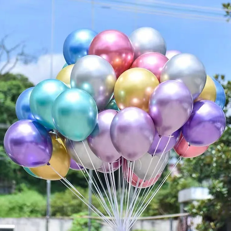 12 inch Metal Pearl Latex Balloons Thick Chrome Metallic Globos Birthday Decoration Chrome Party Metallic Balloon