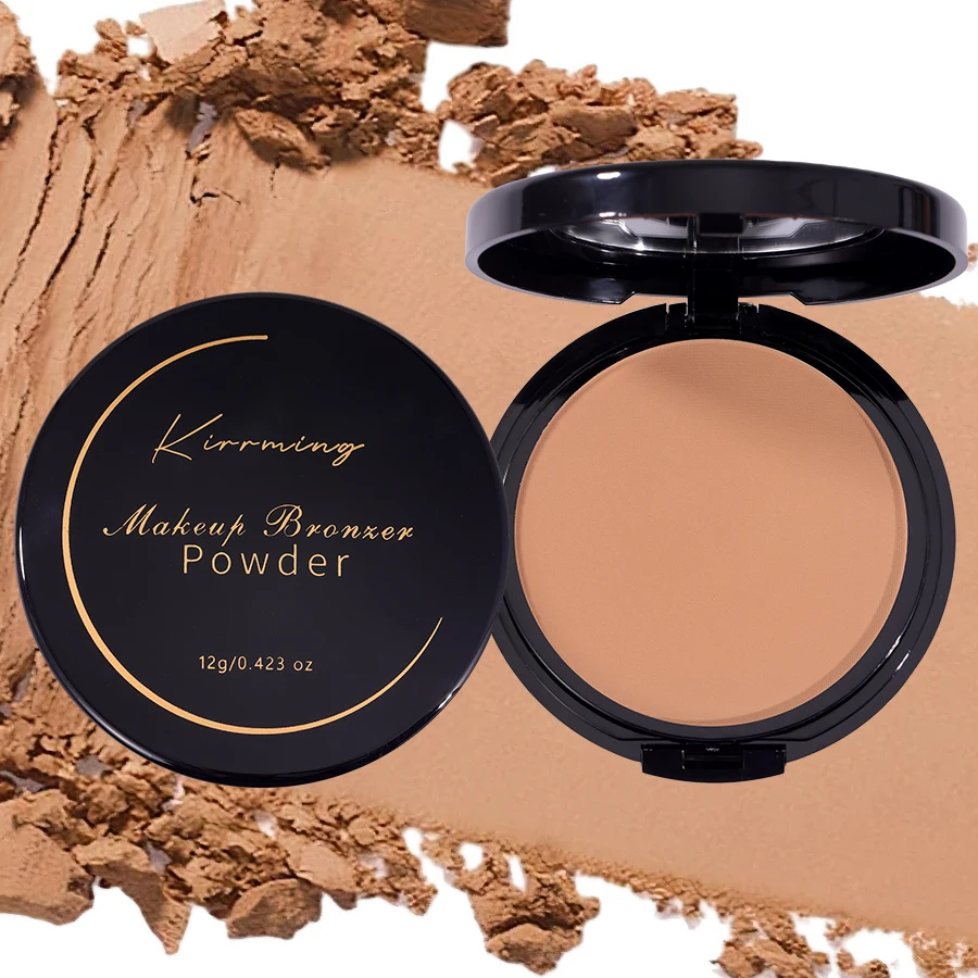 Kirrming Compact Powder Facial Makeup Contouring Oil Control Waterproof Long Lasting Lightweight Matte Bronzing Setting Powder