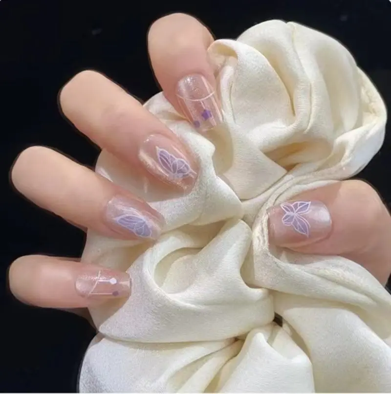 Short Flutter Butterfly Cat Eye Wearable Nail Art Light Therapy Nail Patch Whitening Removable Nail Art